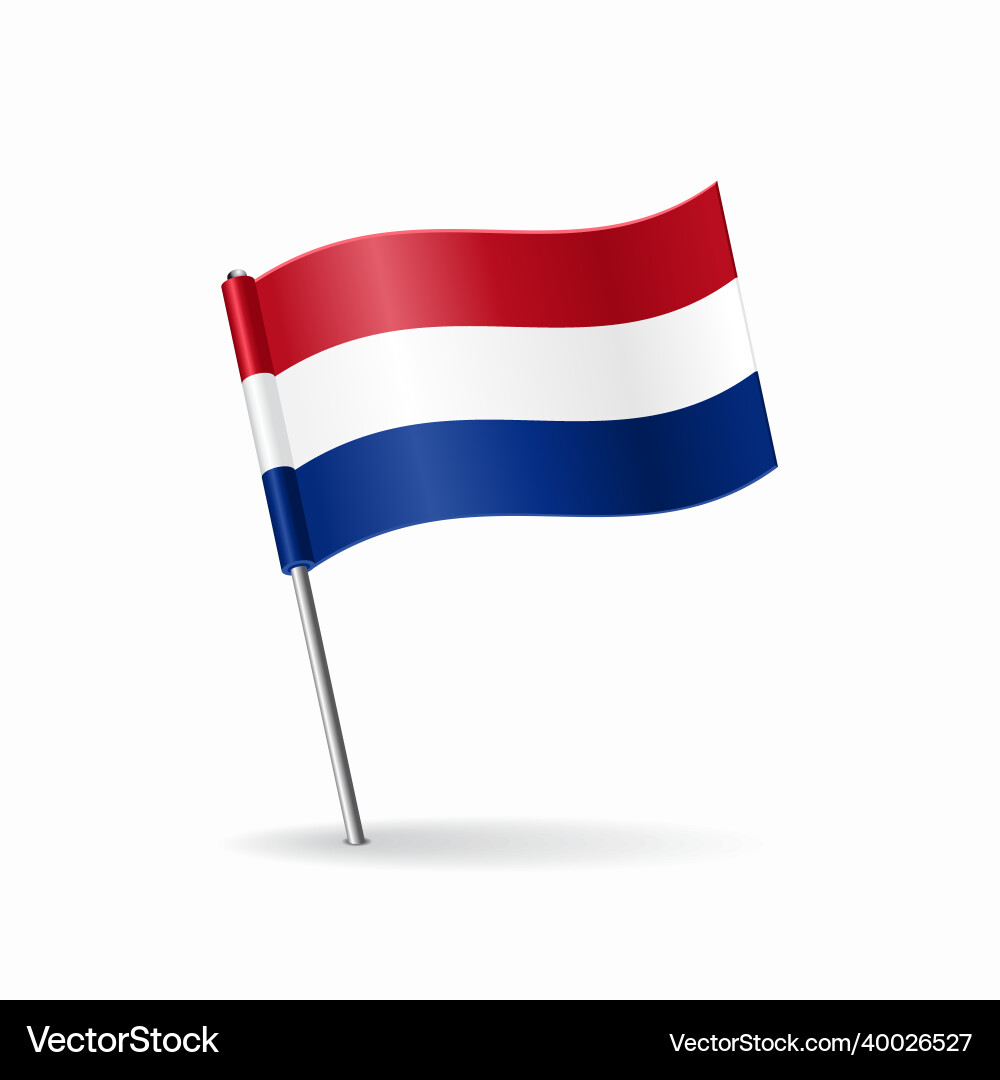 Dutch flag map pointer layout Dutch flag map pointer layout vector image