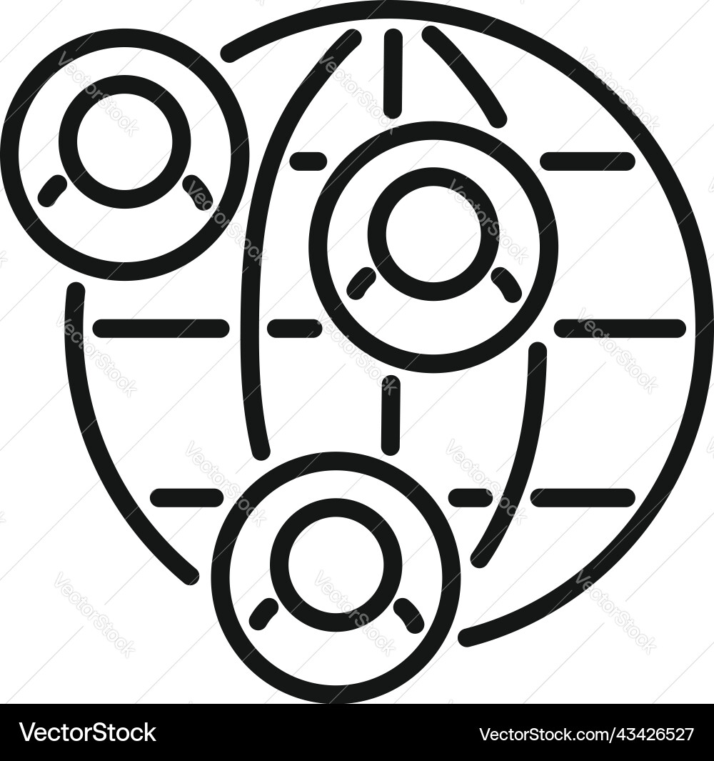 Global client icon outline crm data Global client icon outline crm data vector image