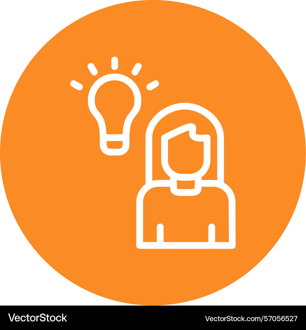 Idea line circle style icon design vector image