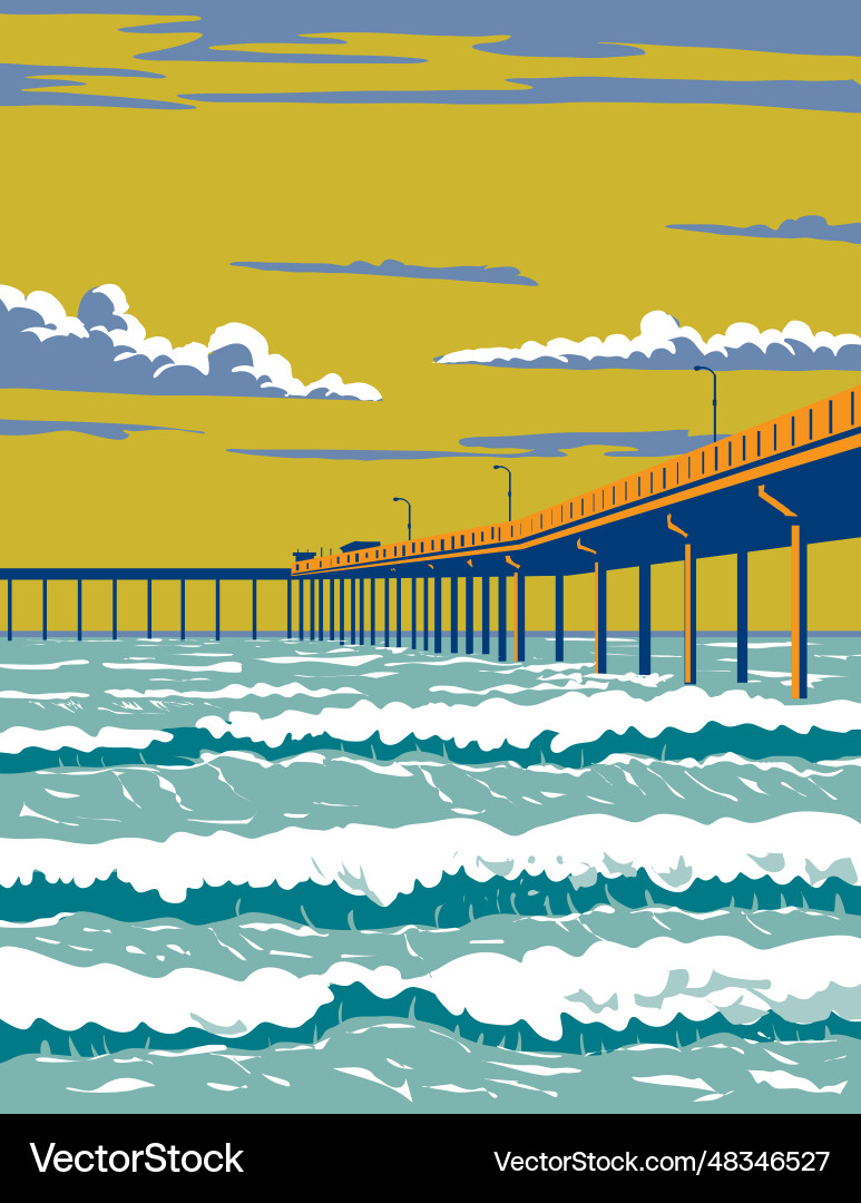 Meer Strand Stadt Pier oder ob in San Meer Strand Stadt Pier oder ob in San vektorbild