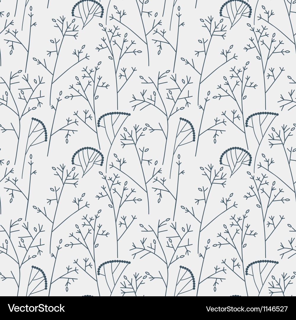 Seamless pattern with trees and branches vector image