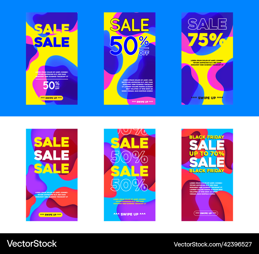 Set of dynamic abstract shape modern fluid mobile Set of dynamic abstract shape modern fluid mobile vector image