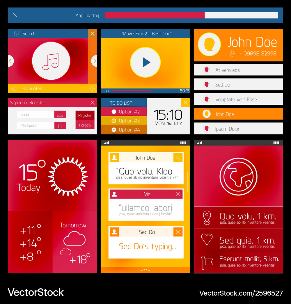 Ui flat web and mobile element Vector Image