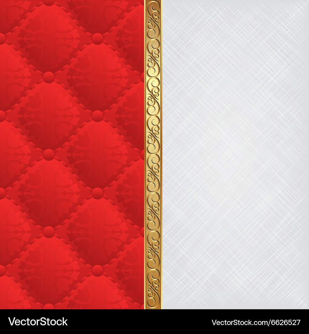 White texture and red pattern divided into two Vector Image