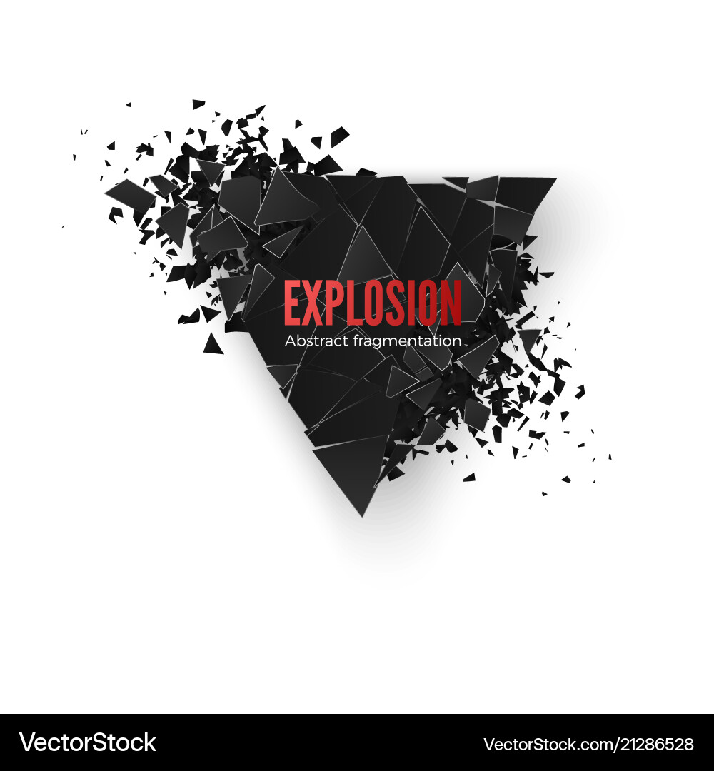 Abstract black triangle explosion pattern vector image