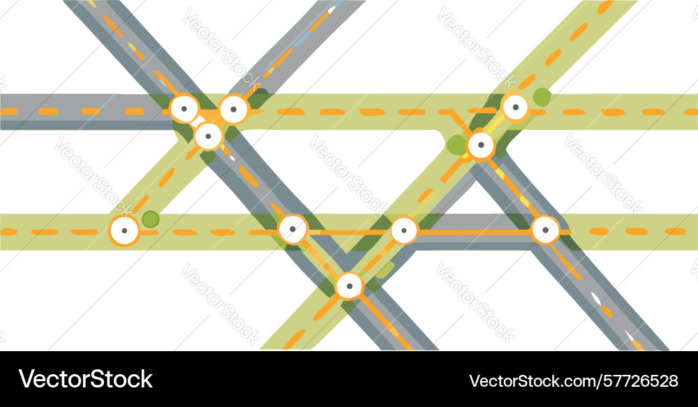 Abstract geometric road intersection complexity Vector Image