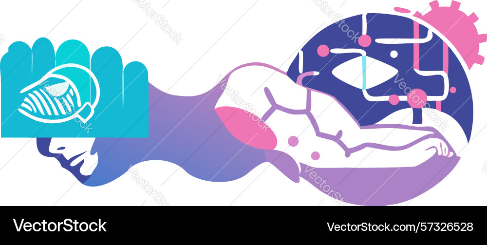 Digital brain interface or ai concept design Vector Image