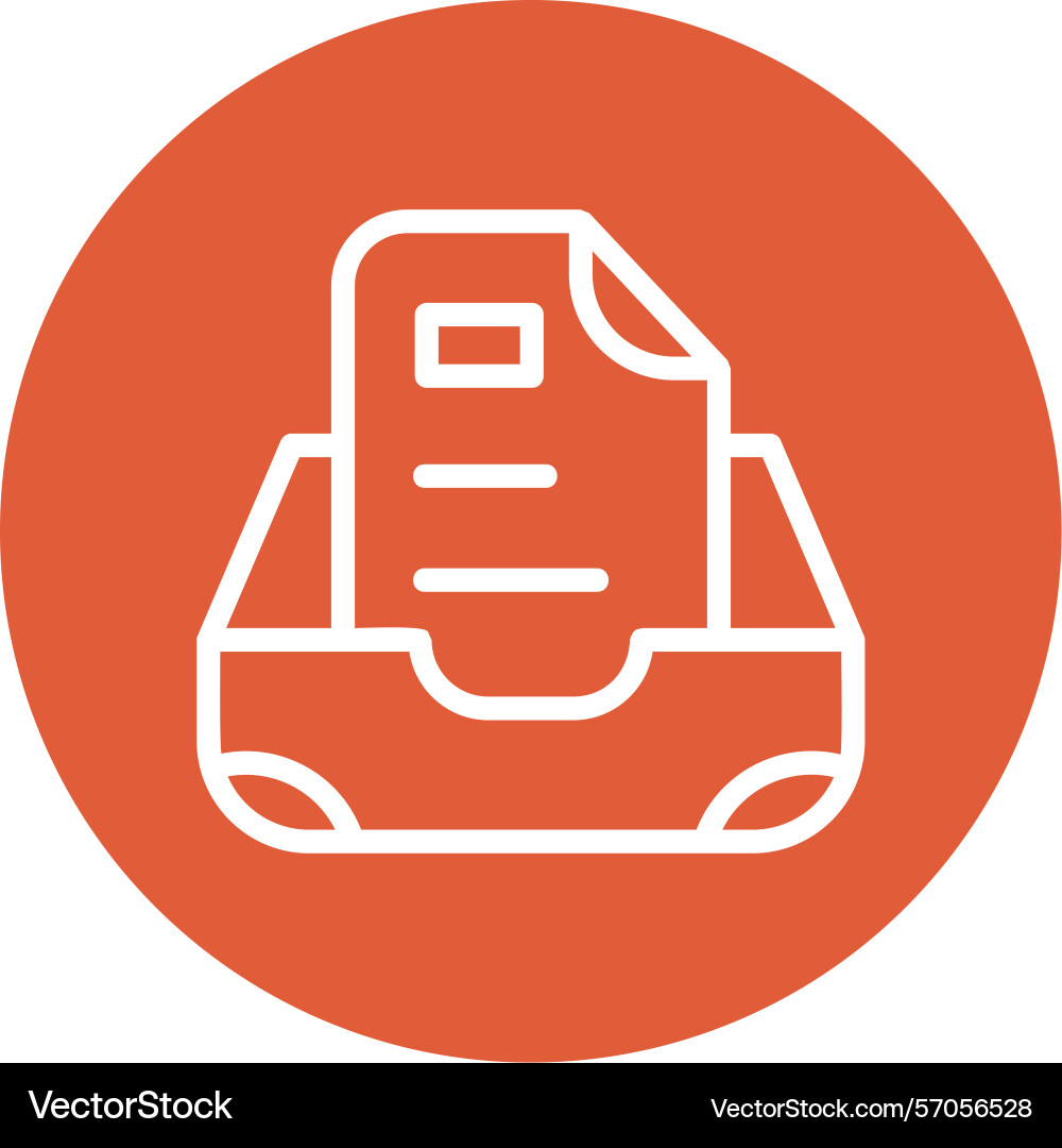 Inbox line circle style icon design vector image