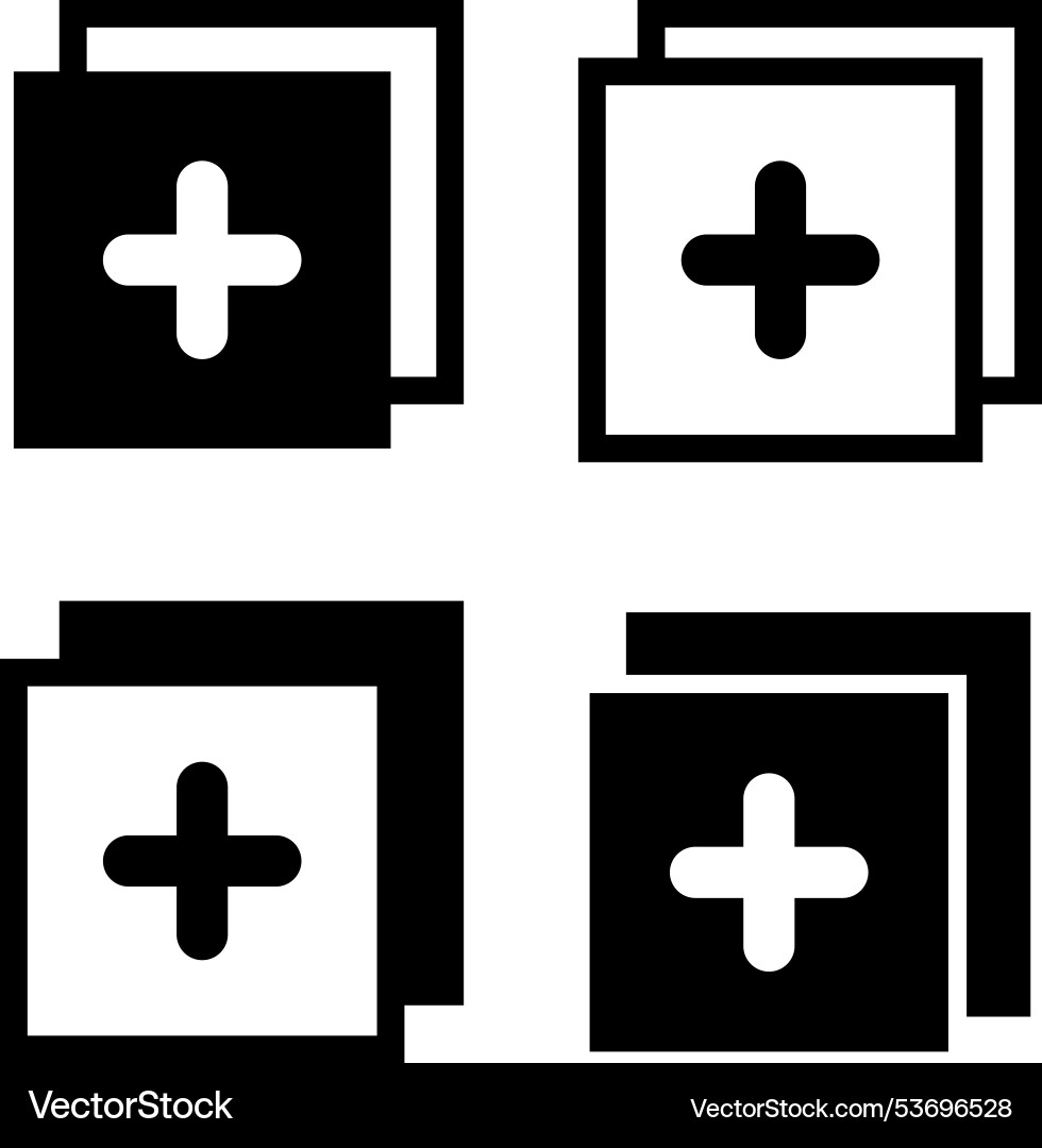 Layer add icon stack plus signs panel level Layer add icon stack plus signs panel level vector image