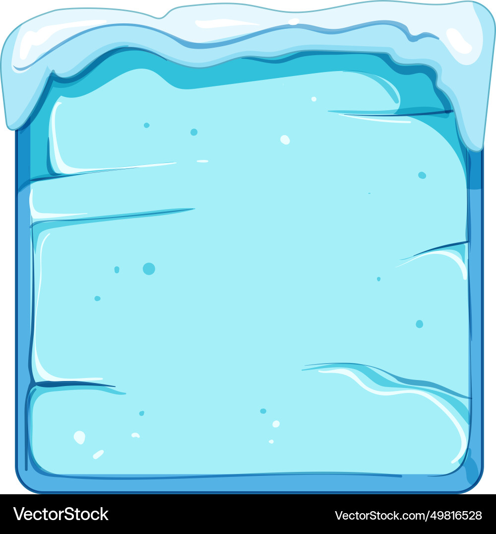 Rectangle ice game button cartoon Vector Image