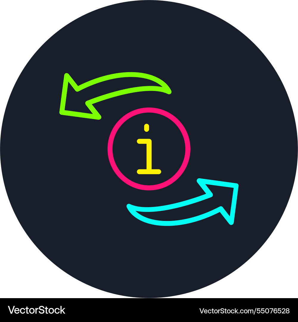 Refresh line multi color icon Vector Image