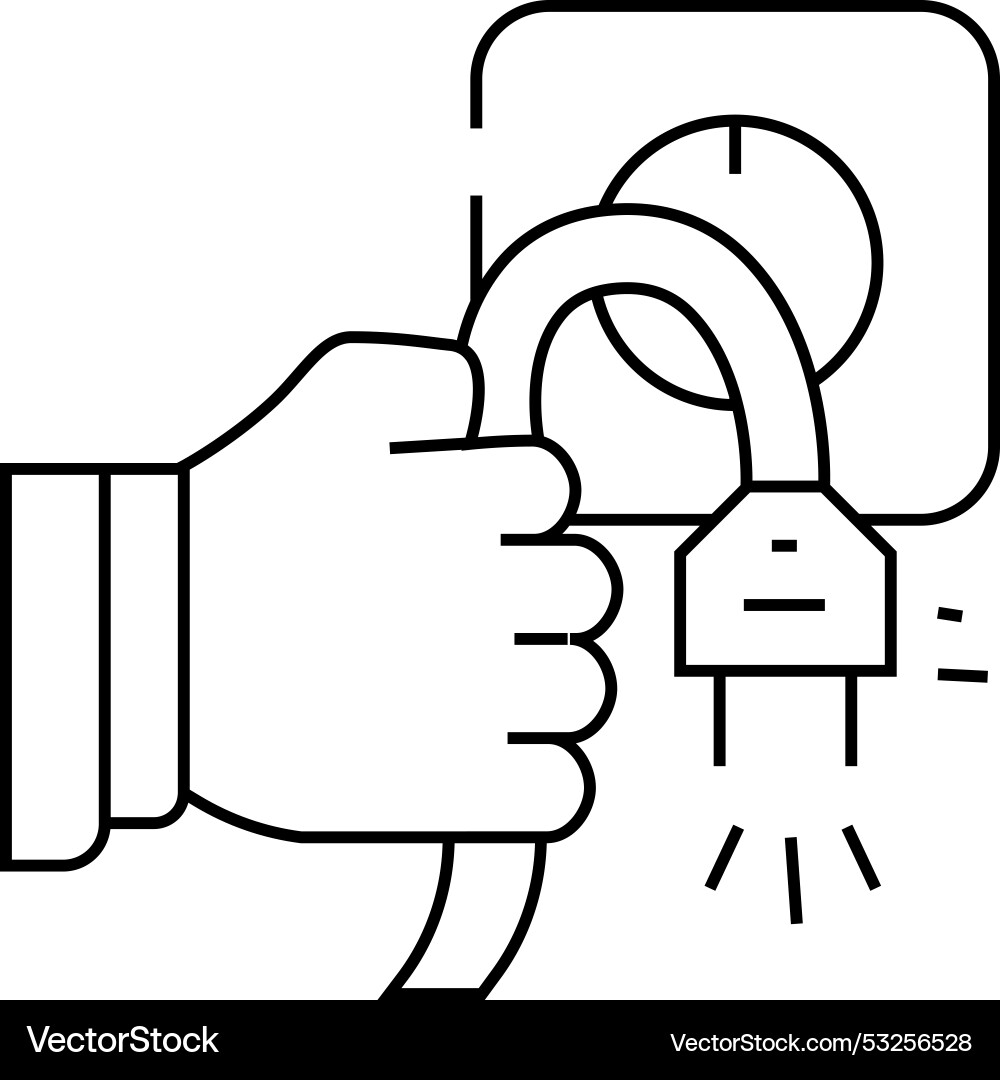 Unplug socket line icon Vector Image