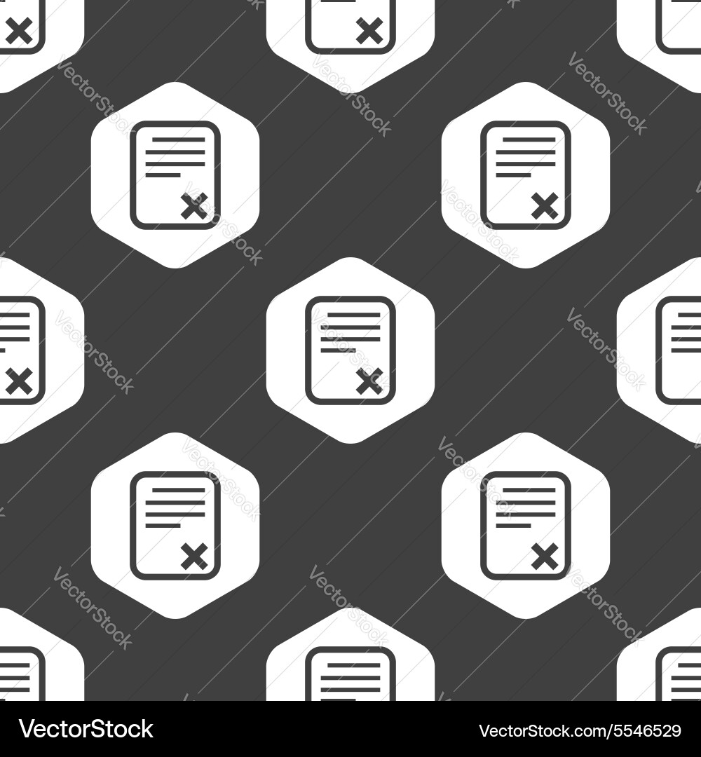 Black hexagon declined document pattern vector image