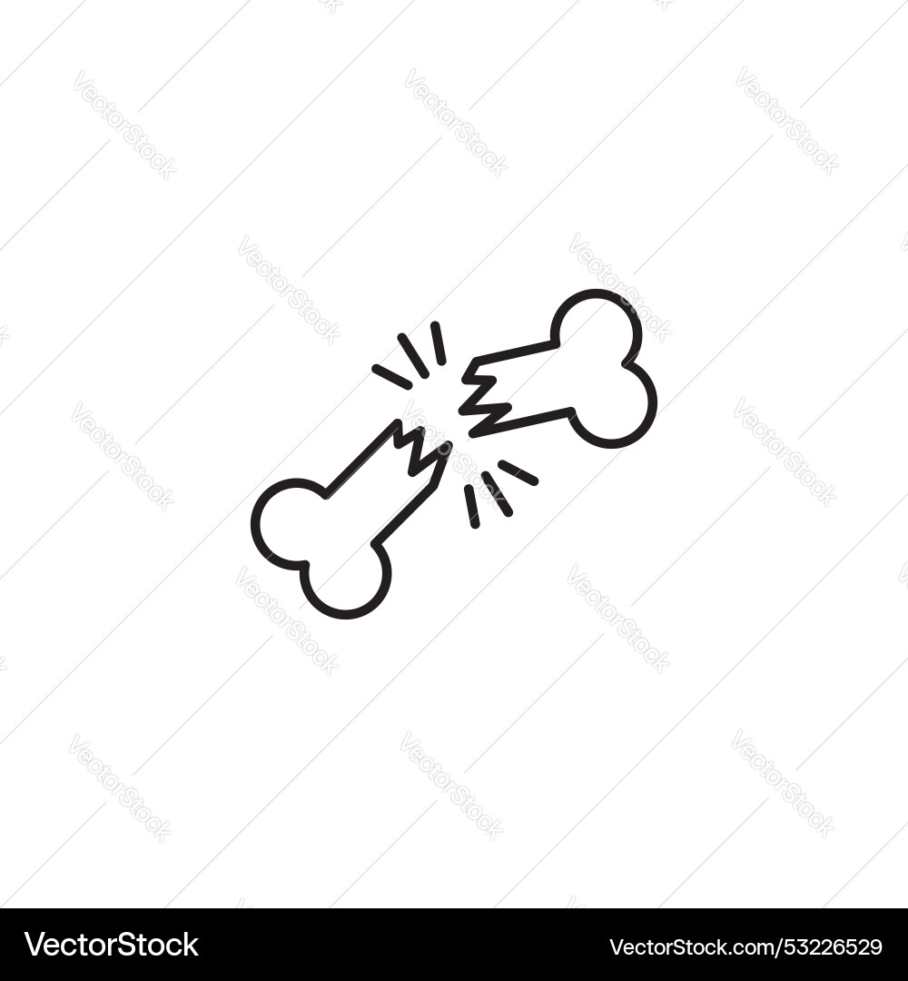 Bone broken icon set fracture indicator symbol Vector Image