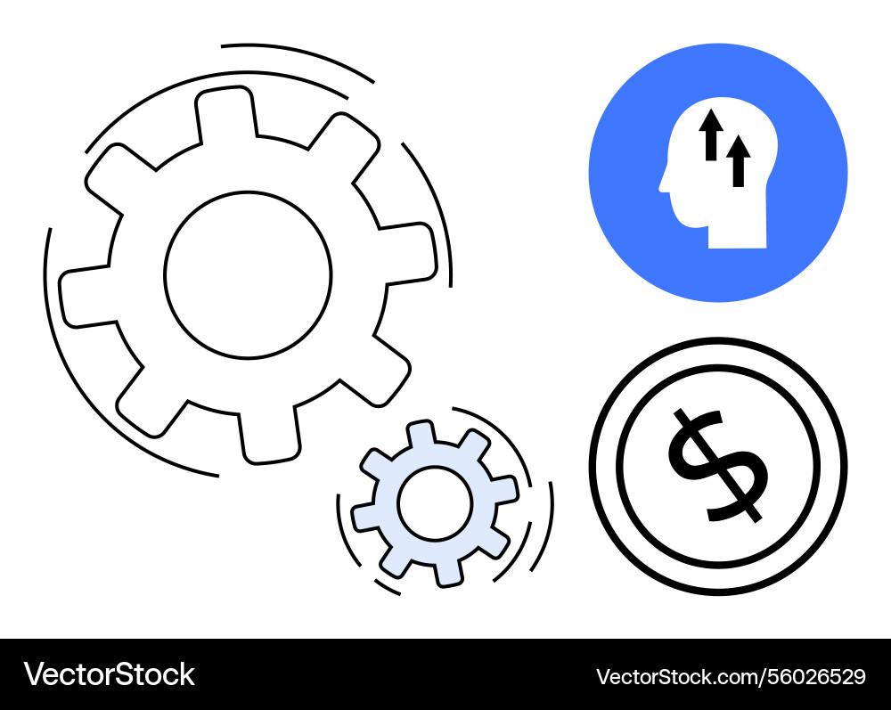 Gears representing productivity with icons Gears representing productivity with icons vector image