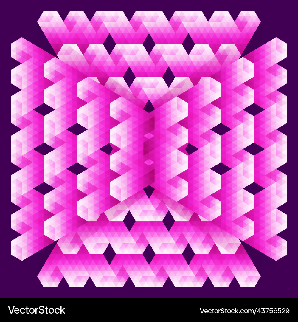 Low poly abstract pink background consisting Vector Image
