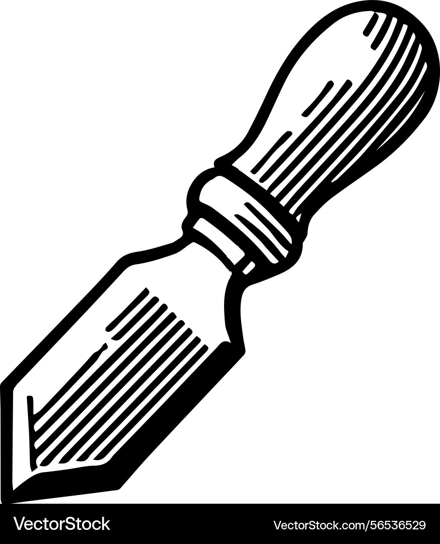 Simple icon of a chisel logo design Simple icon of a chisel logo design vector image