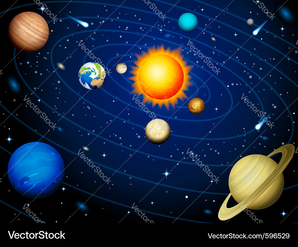 Stunning Solar System Background vector image
