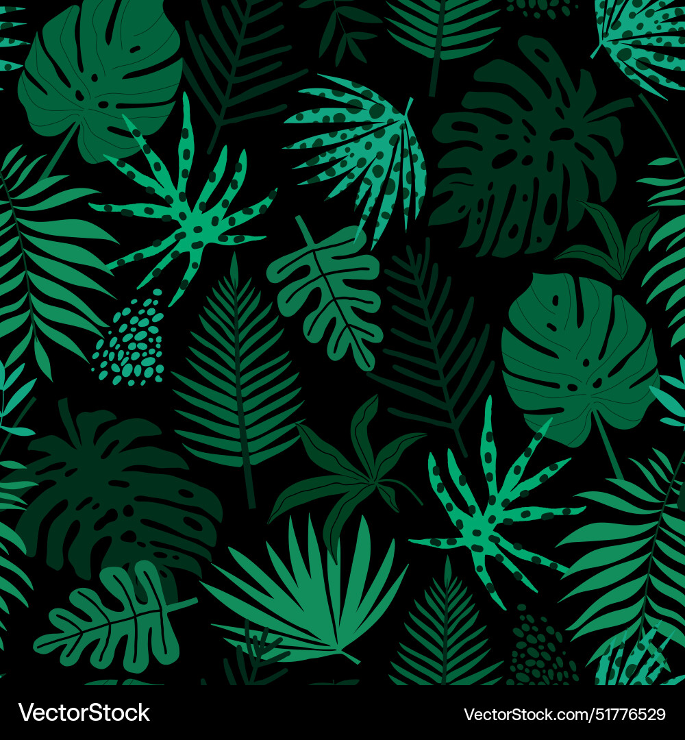 Tropical Palm Leaf Pattern Vector Image