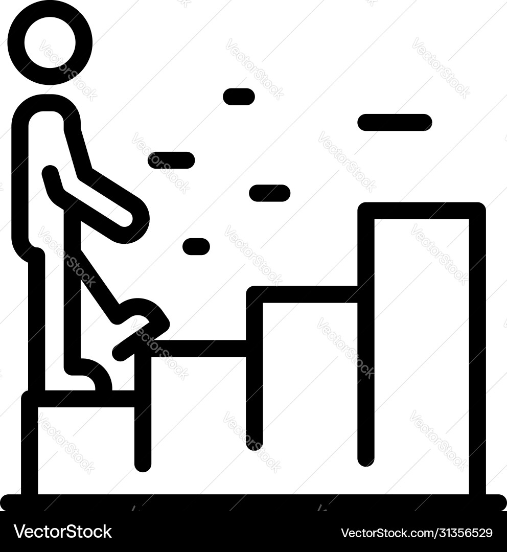 Walking process graph icon outline style Vector Image