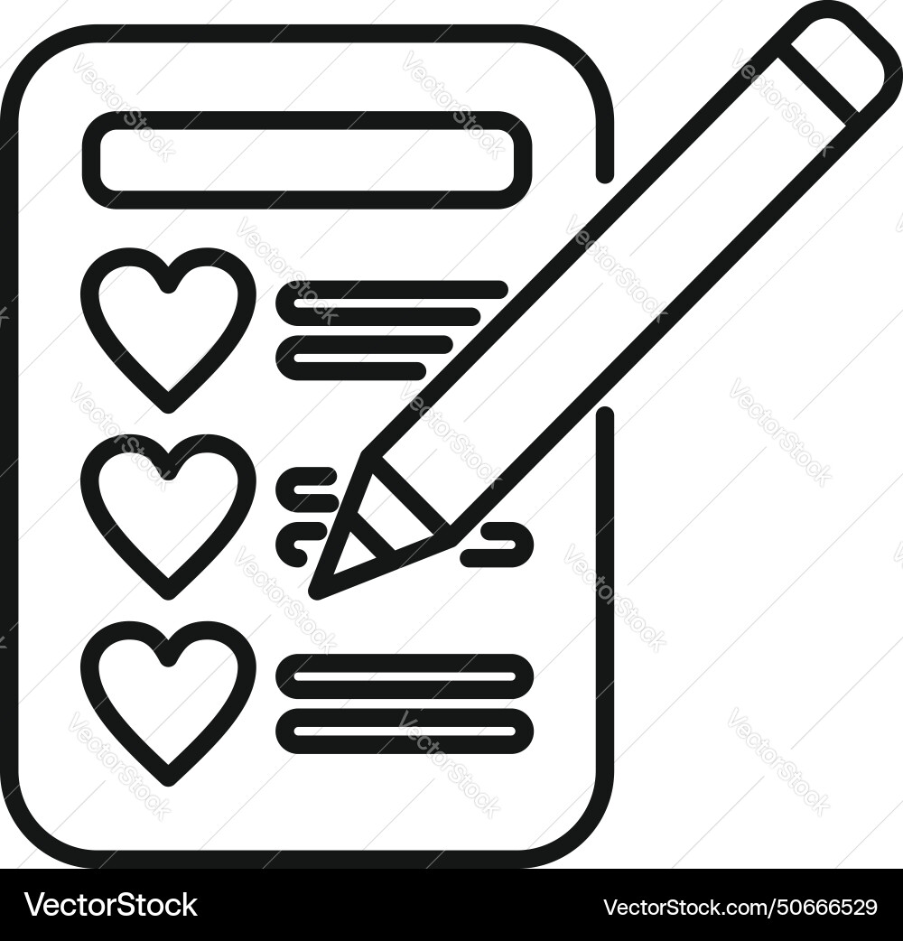 Writing new wish list icon outline desired Writing new wish list icon outline desired vector image