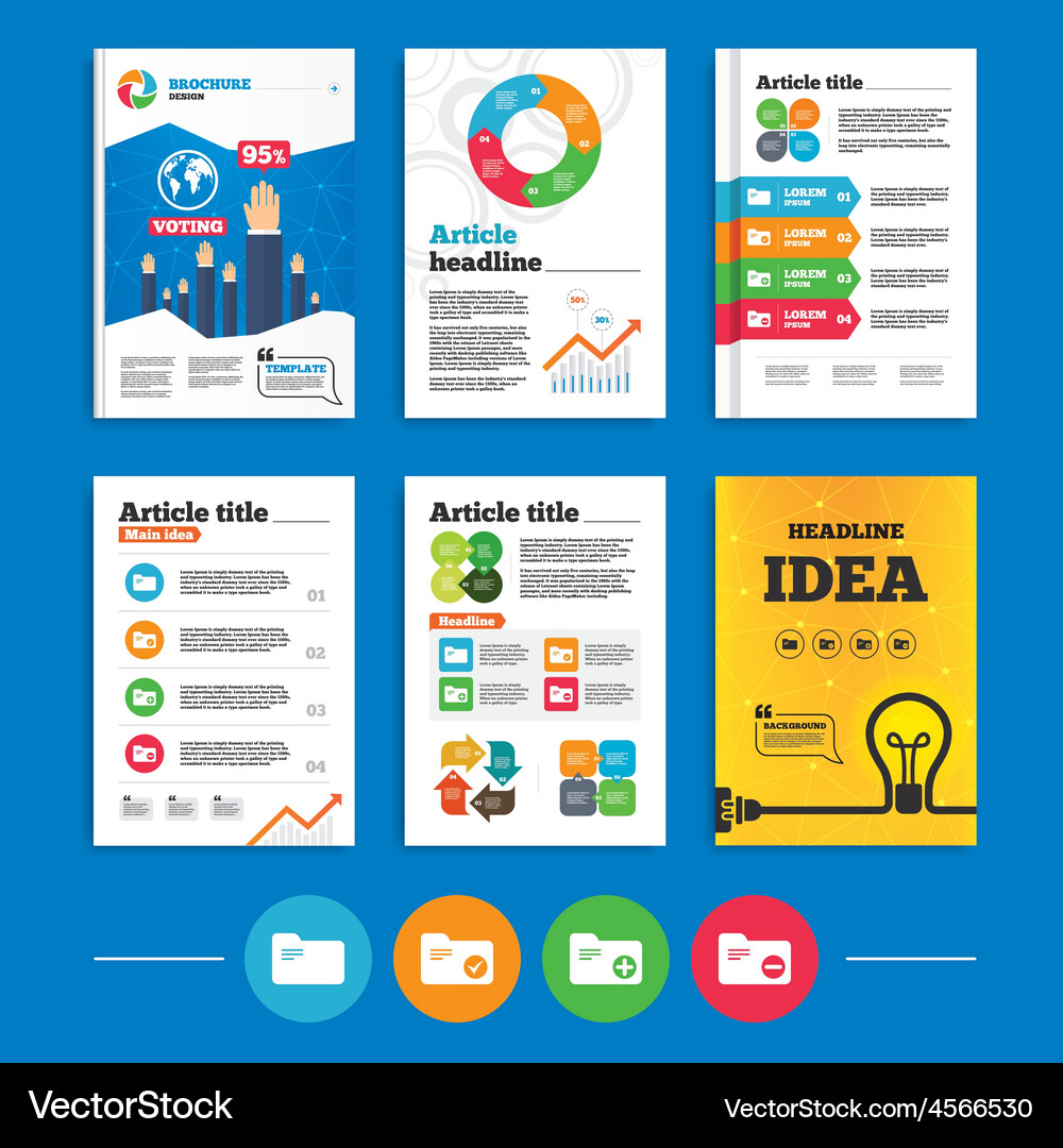 Accounting binders icons add document symbol Vector Image