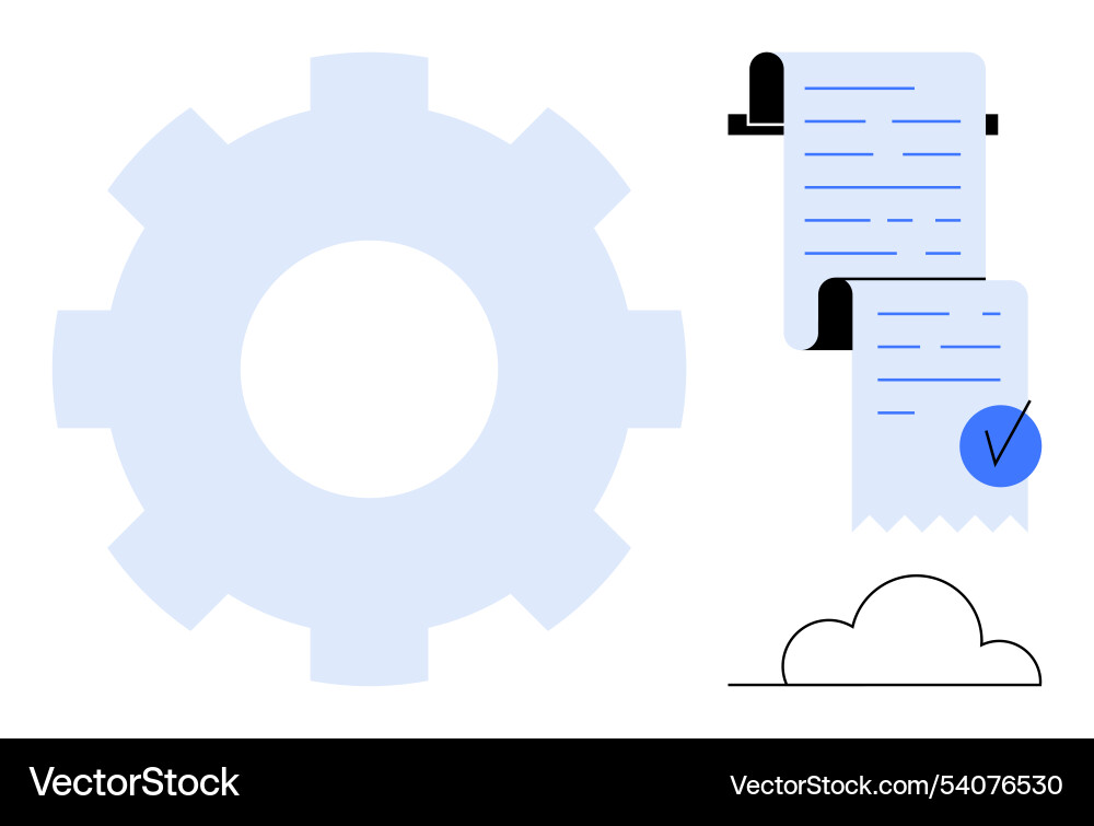 Digital management and data processing gear Vector Image