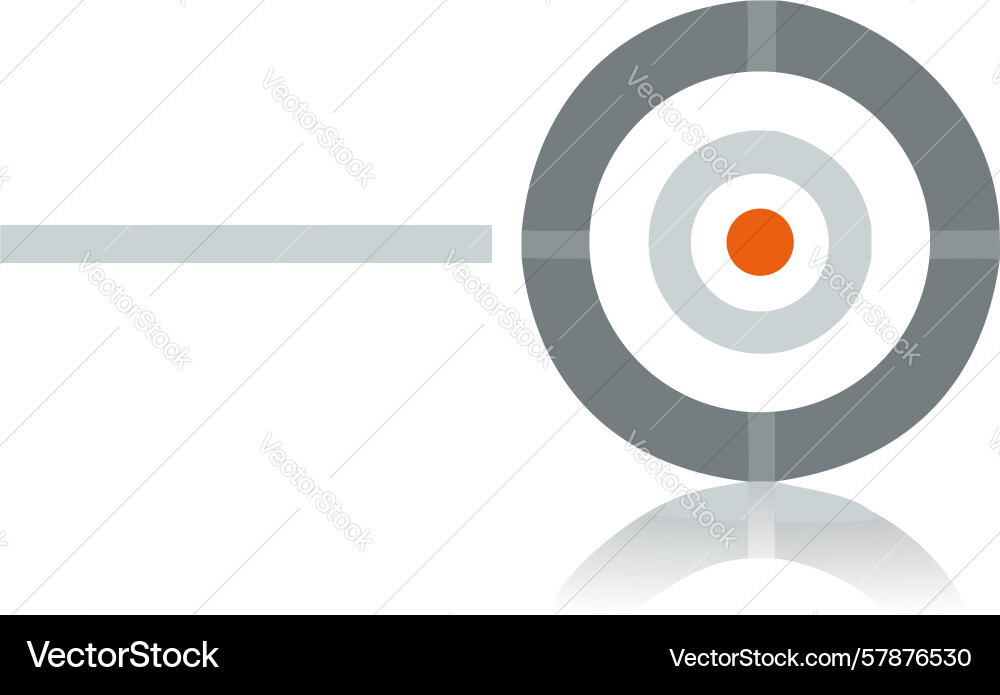 Minimalist grey target icon with subtle shadow Vector Image
