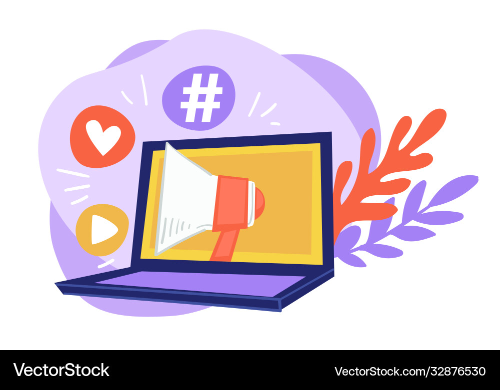 Online Marketing & Social Media vector image