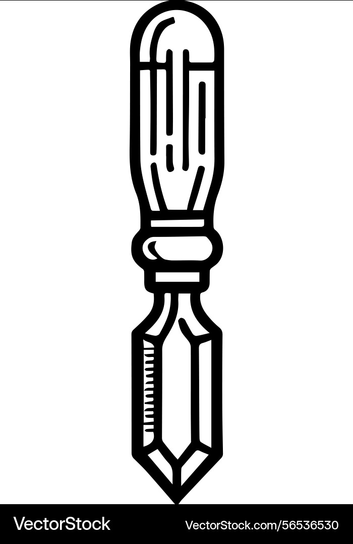 Simple icon of a chisel logo design Simple icon of a chisel logo design vector image