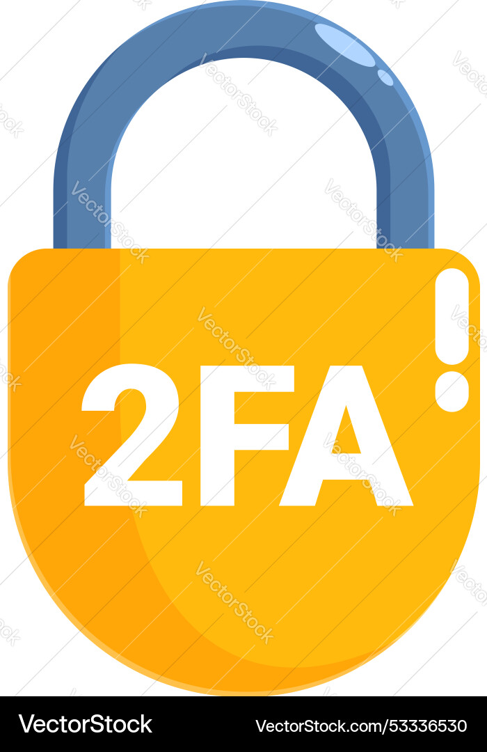 Yellow padlock protecting using two factor Yellow padlock protecting using two factor vector image