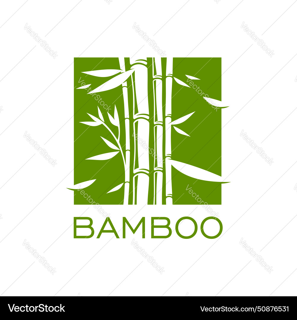 Bamboo emblem asian spa massage health beauty Bamboo emblem asian spa massage health beauty vector image