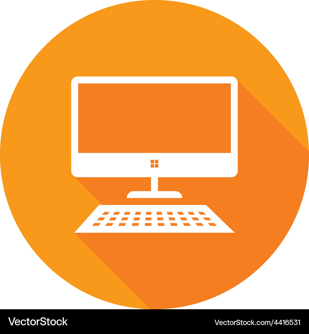 Computer Monitor Keyboard Icon Vector Image
