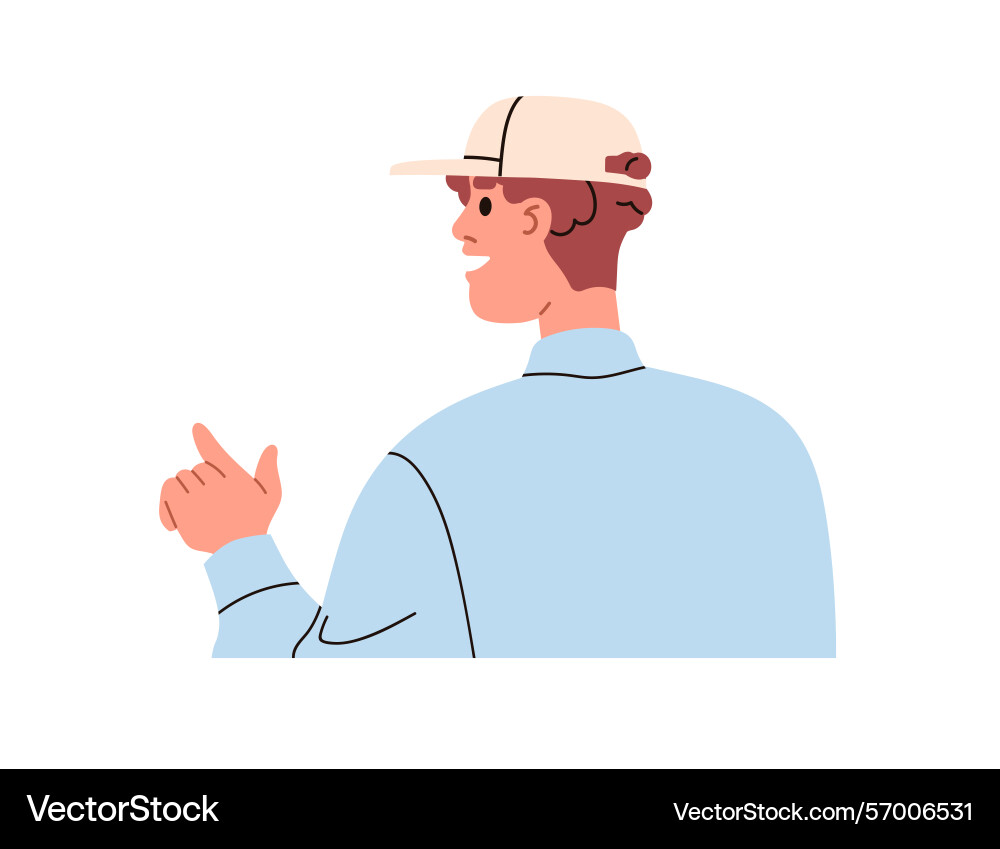 Man talking and pointing showing with finger Man talking and pointing showing with finger vector image