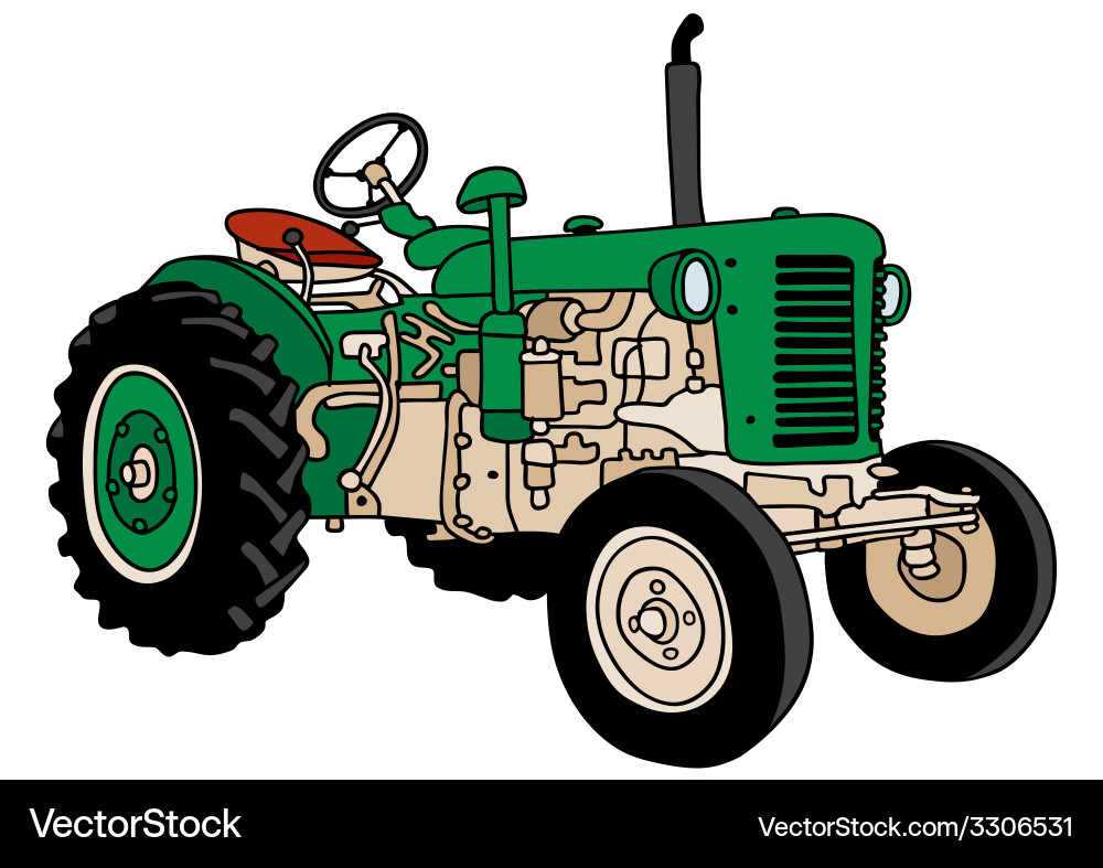 Old tractor Royalty Free Vector Image - VectorStock