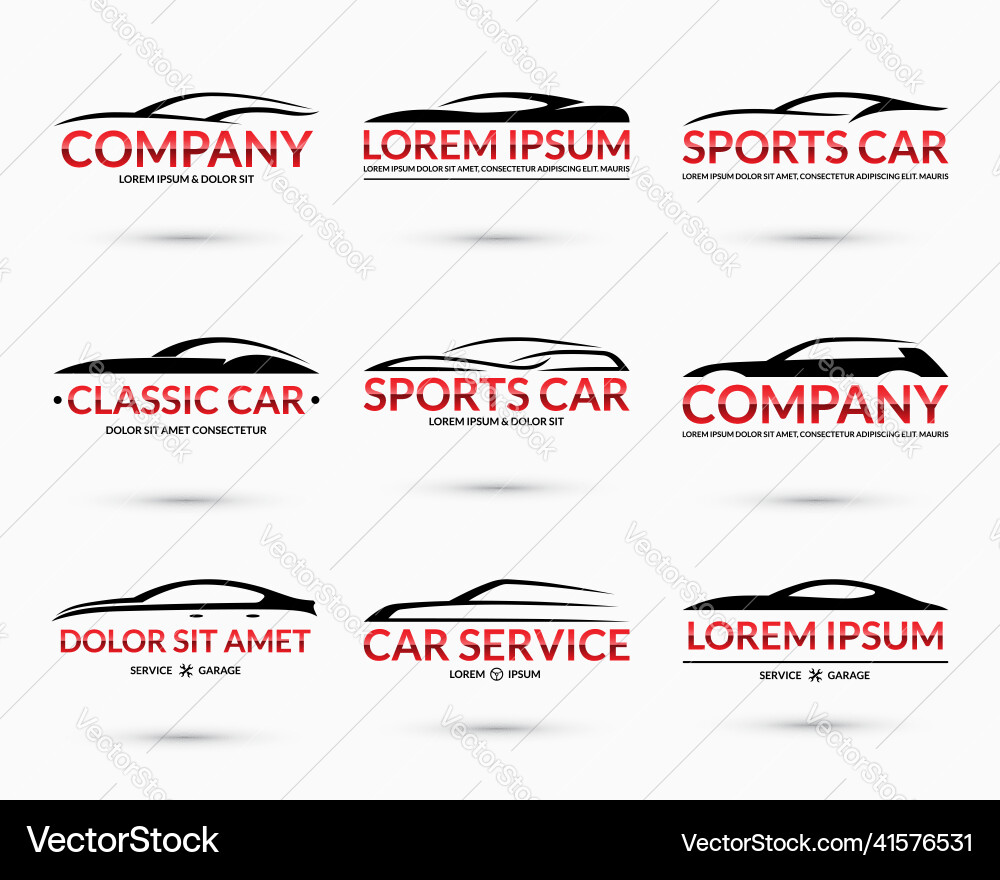 Set of car logo design templates Set of car logo design templates vector image