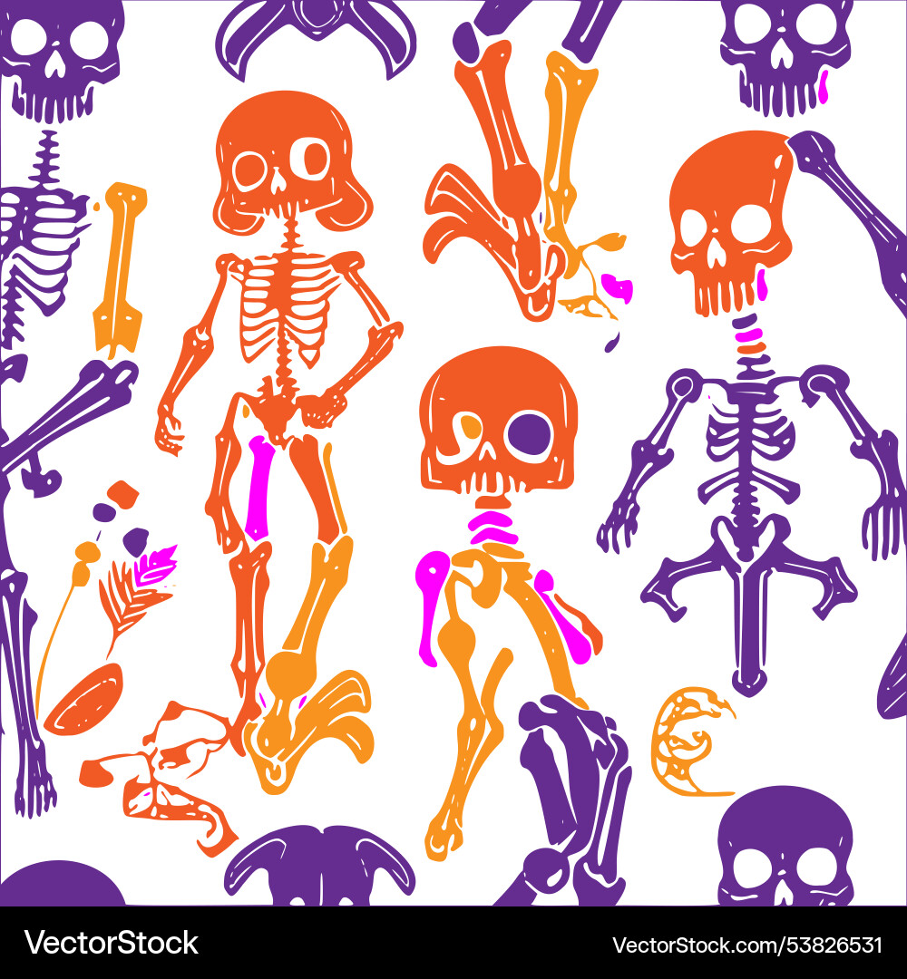 Skeleton abstract pattern seamless Vector Image