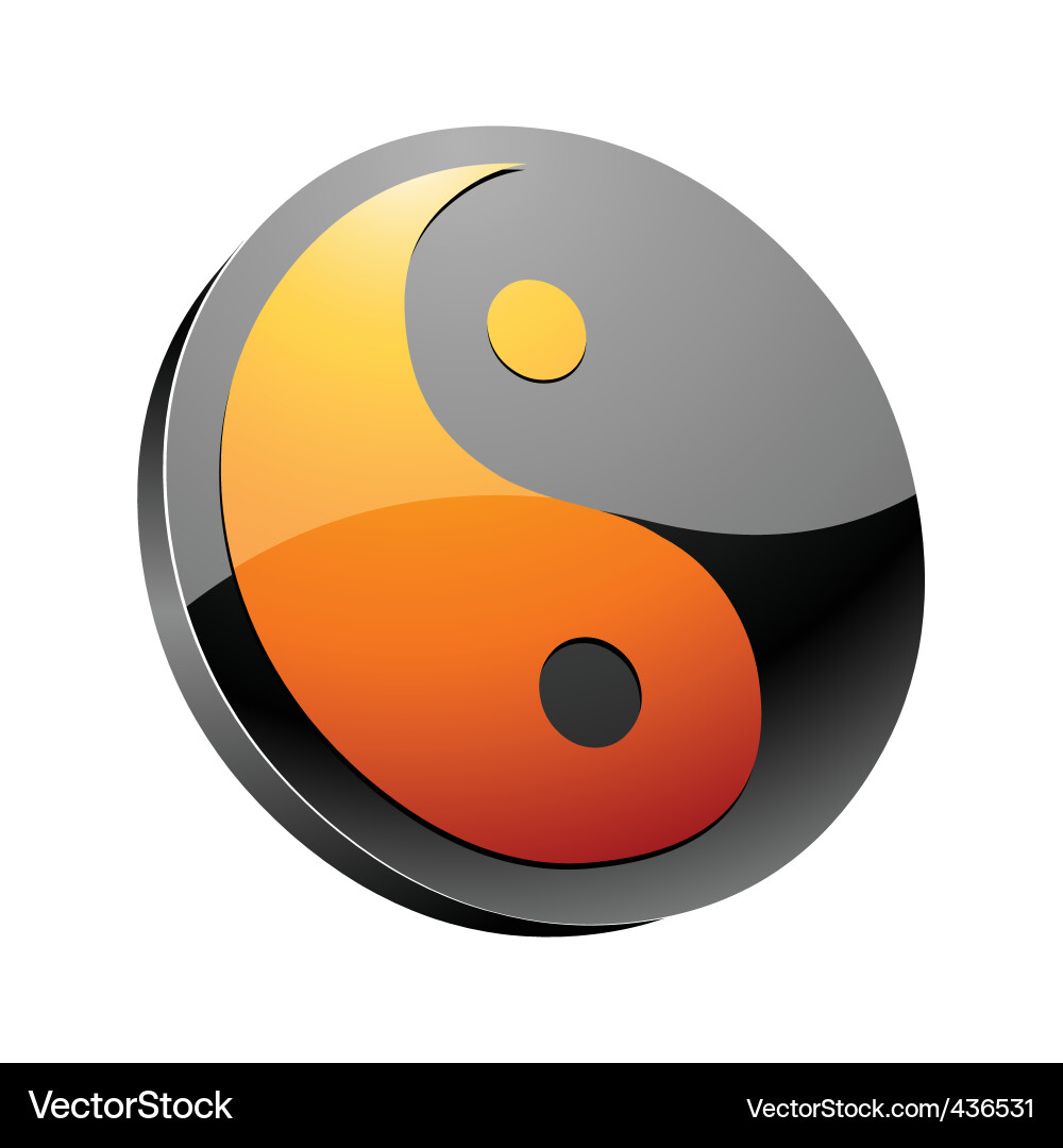 Yin Yang Symbol 3D vector image