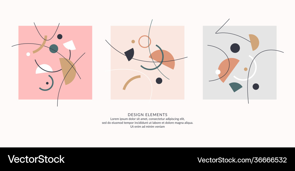 Abstract elements in retro style a template vector image