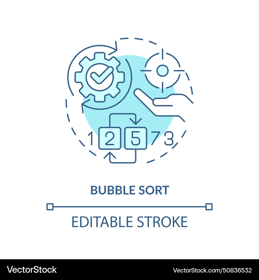 Bubble sort method soft blue concept icon Bubble sort method soft blue concept icon vector image