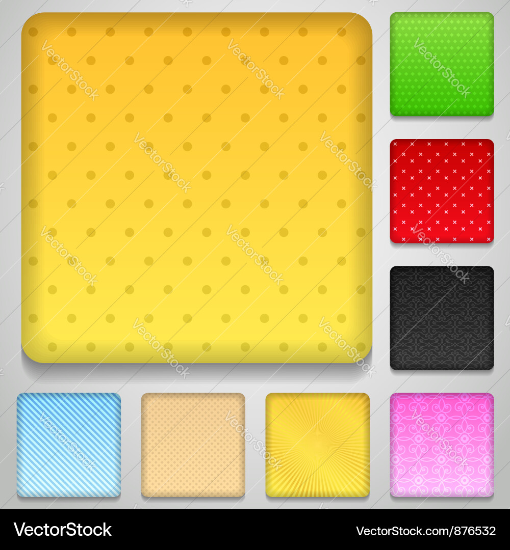 Button Set - Square Tiles vector image