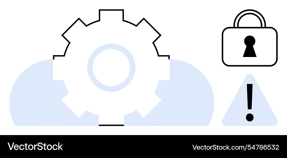 Cybersecurity and cloud computing with gear lock Vector Image