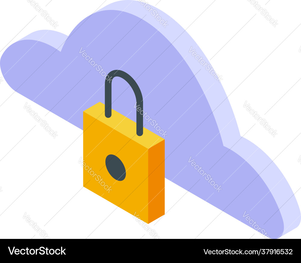 Data cloud ssl certificate icon isometric style Data cloud ssl certificate icon isometric style vector image