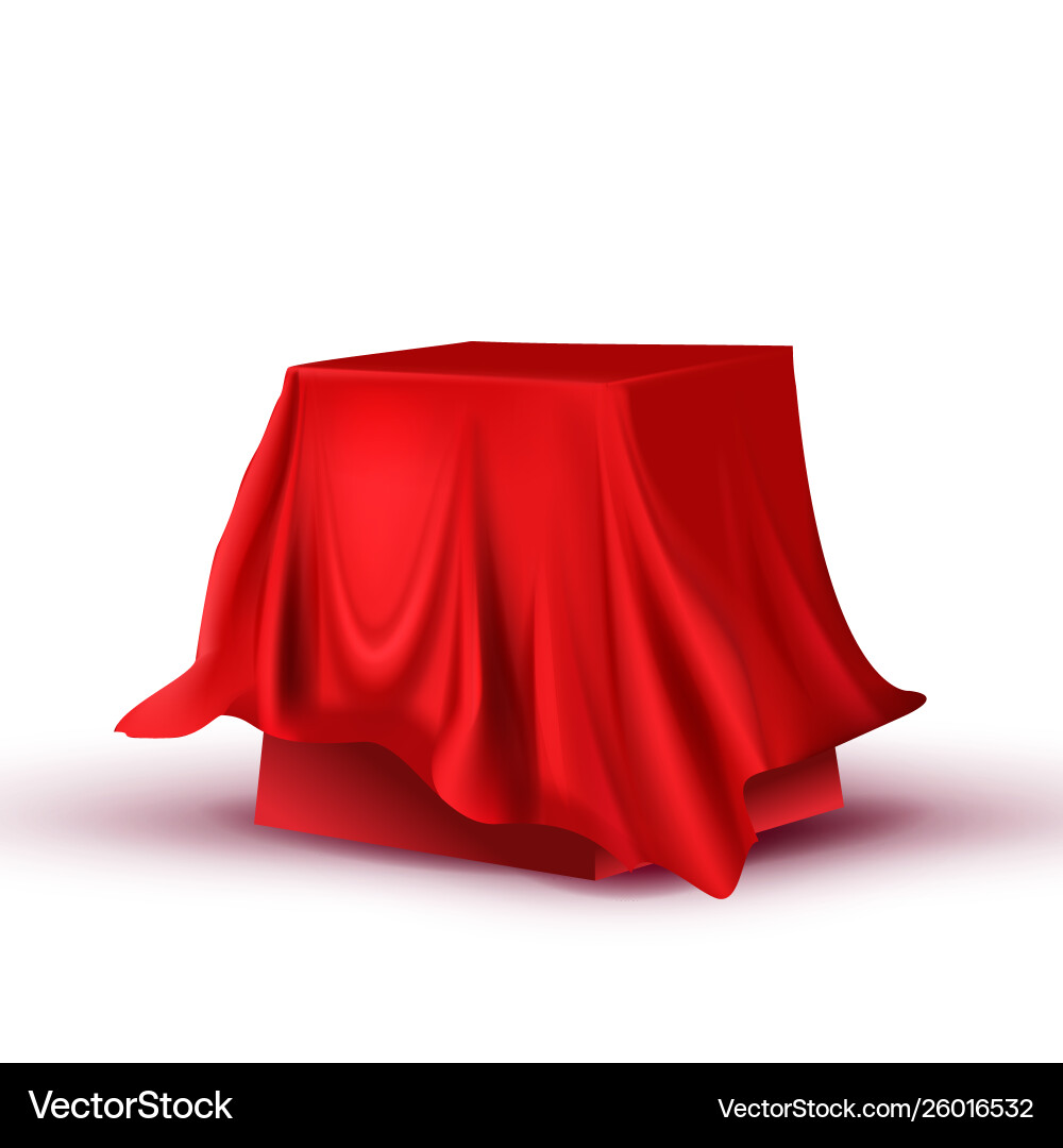 Design hidden red tablecloth square table vector image