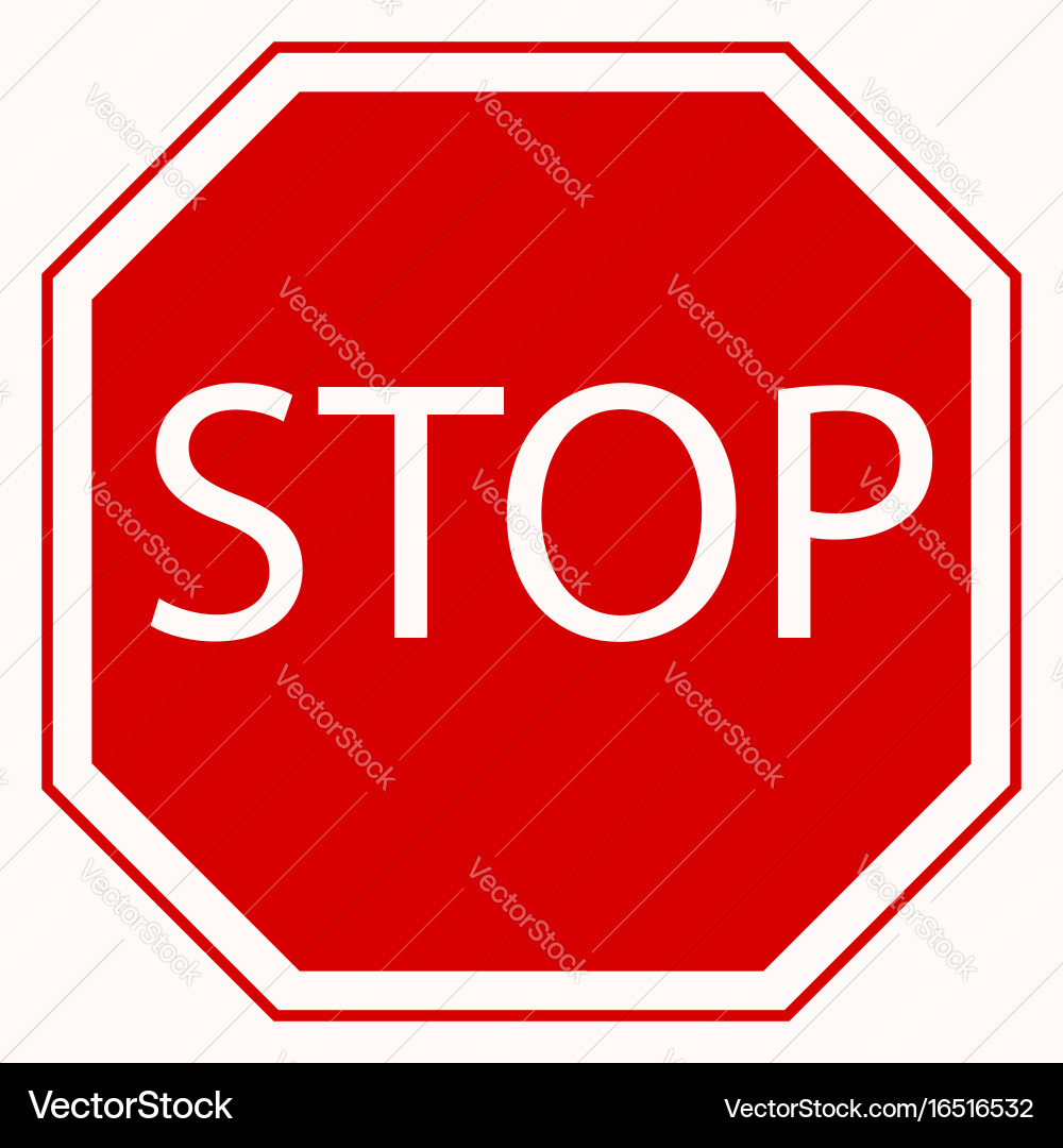 Red Stop Sign Traffic Sign Royalty Free Vector Image