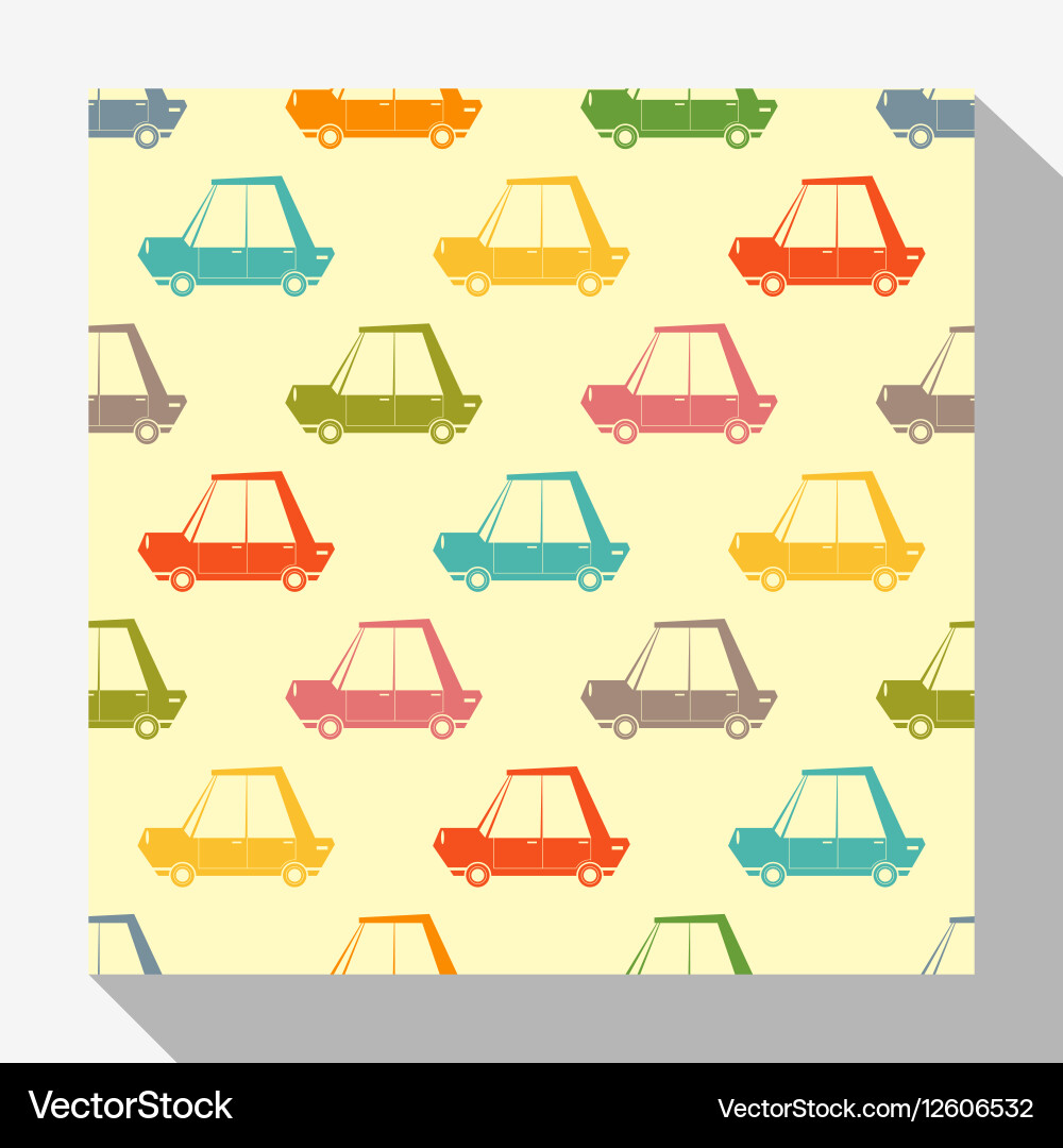 Retro seamless pattern collection with car 1 Vector Image