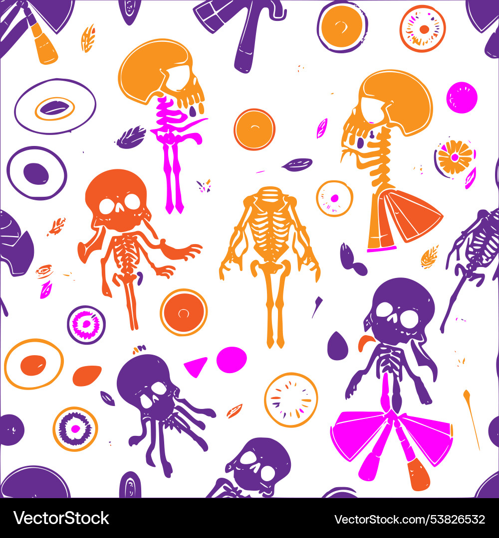Skeleton abstract pattern seamless vector image