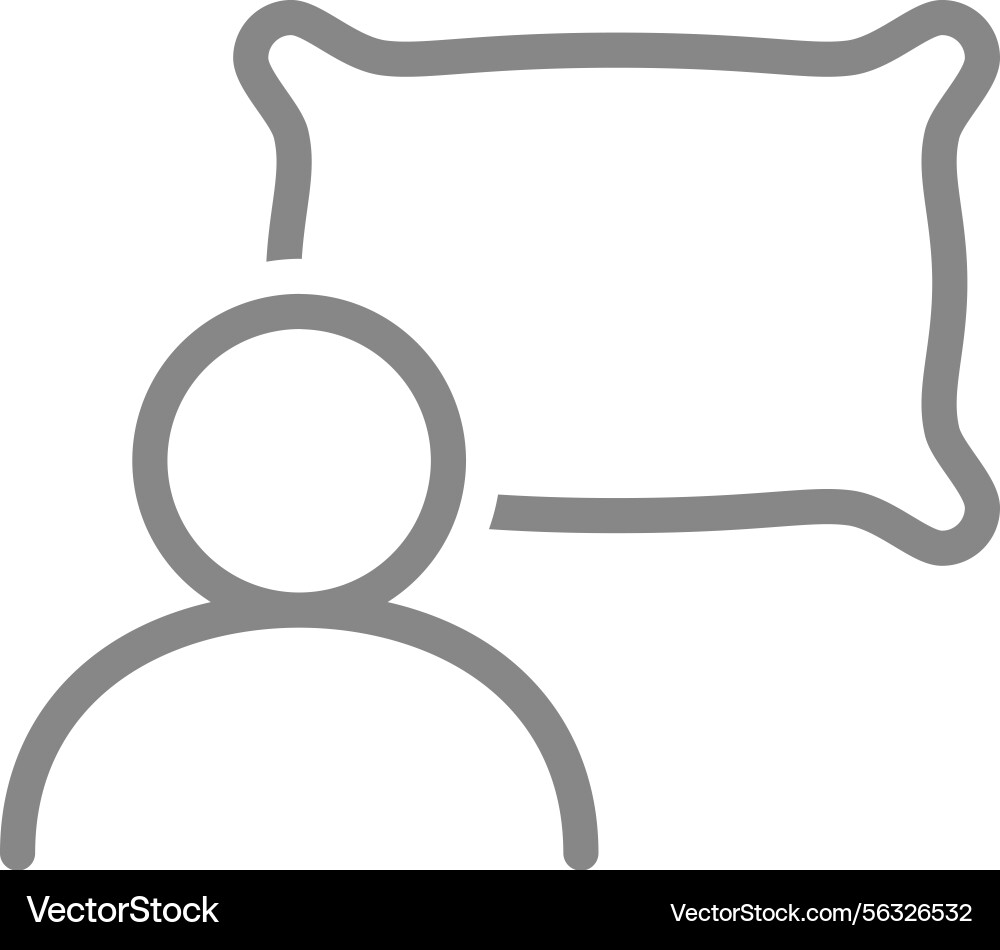 User profile standing in front of a pillow line User profile standing in front of a pillow line vector image