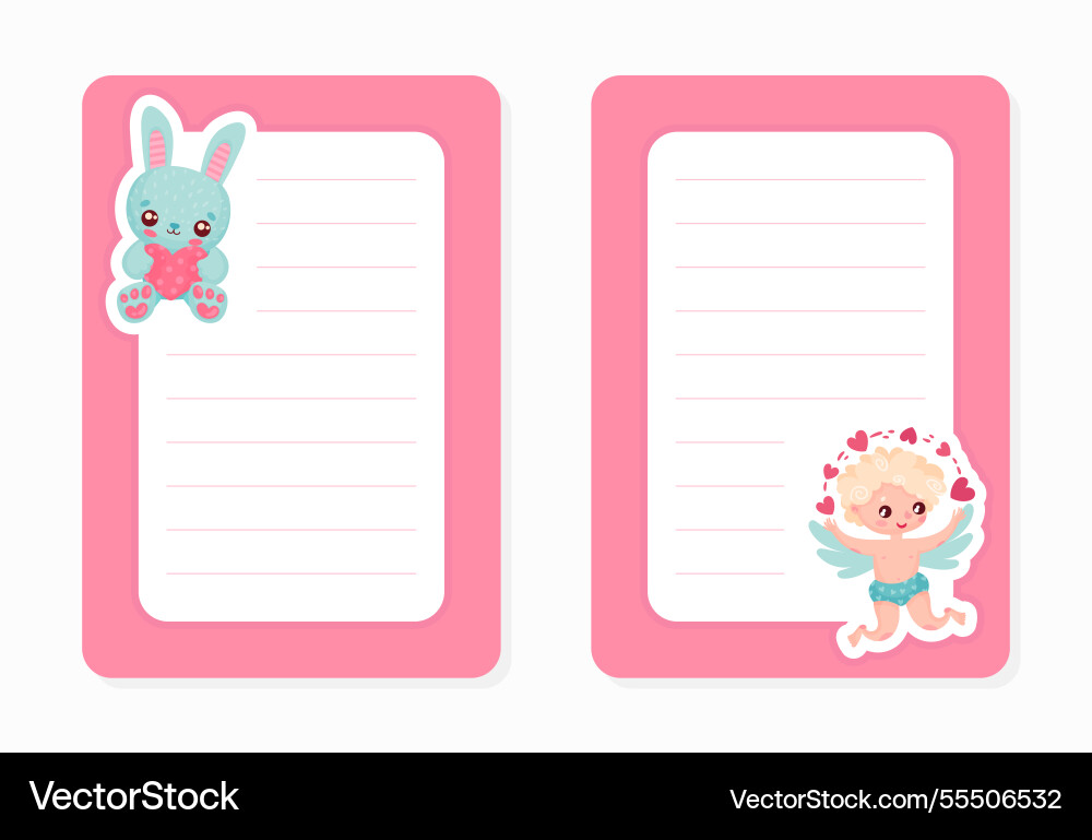 Valentines day empty note card with symbol Valentines day empty note card with symbol vector image