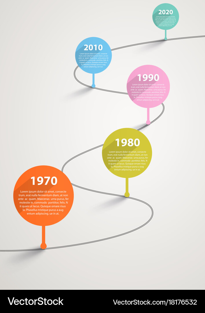 Year Timeline with Pointers Vector Image